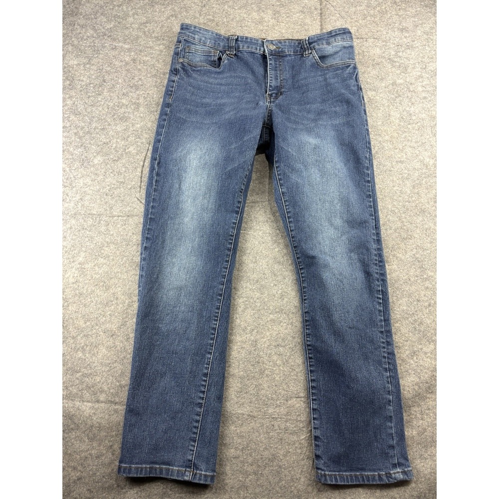 Stitches and Rivets Jeans Mens 34x30 Slim Fit Light Wash Blue Denim Casual